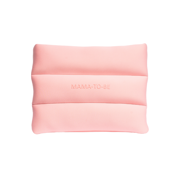 Skin Load Mama-To-Be Bag in blush pink padded neoprene, front view with embossed Mama-To-Be